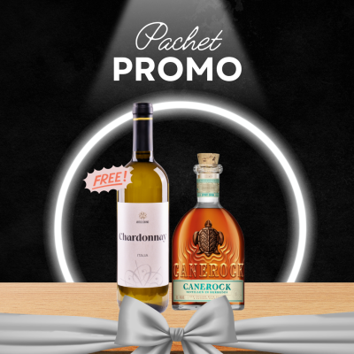 Packet Canerock & Wine: Canerock Spiced Rum 0.7L + 1 Antico Divino Chardonnay 0.75L CADOU