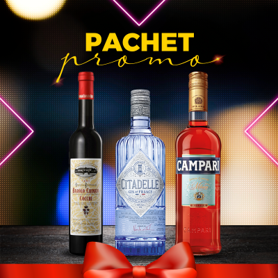 Pachet Negroni: 1 Cocchi Barolo Chinato 0.5L + 1 Citadelle Gin 0.7L + 1 Campari 0.7L Pachet Negroni: 1 Cocchi Barolo Chinato 0.5L + 1 Citadelle Gin 0.7L + 1 Campari 0.7L
