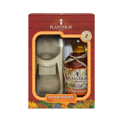 Planteray Rum Grande Reserve 0.7L SGR + 2 Pahare