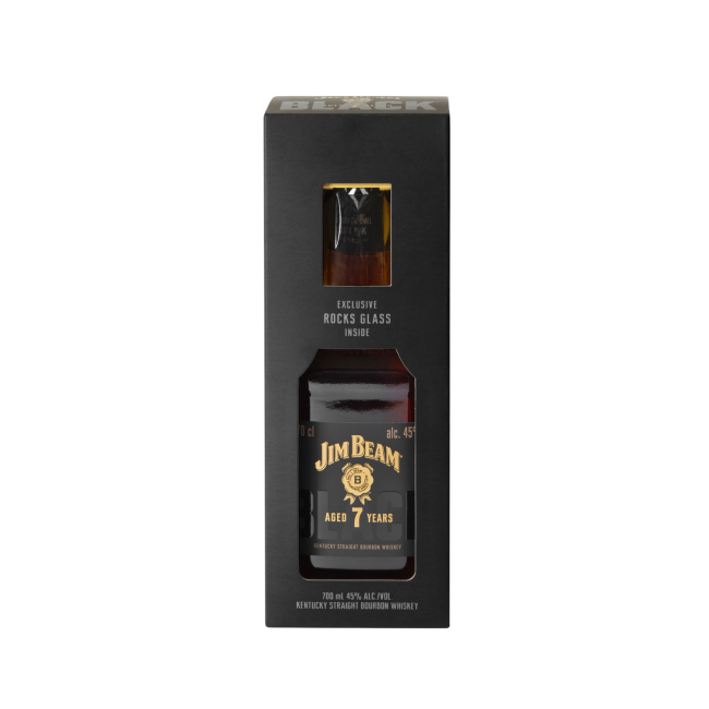Jim Beam Black Label 0.7L SGR - Cutie 1 pahar Jim Beam Black Label 0.7L SGR - Cutie 1 pahar