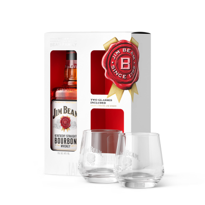 Jim Beam White 0.7L - Cutie 2 pahare SGR